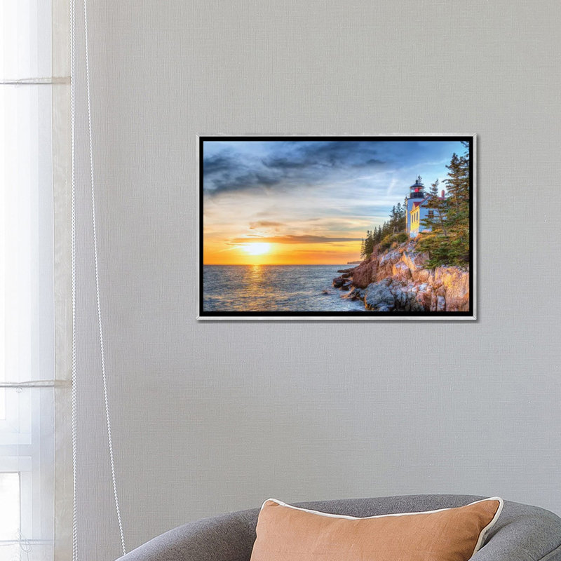 Acadia Sunset by David Gardiner - Print, 18" H x 26" W x 1.5" D, No Mat, Silver Framed