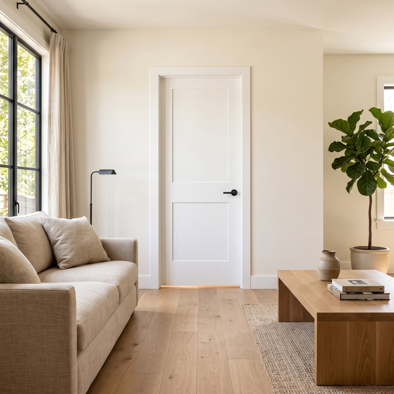 Panneau de porte en bois blanc moderne et minimaliste de 76 cm x 203 cm (30 po x 80 po), 30" x 80"