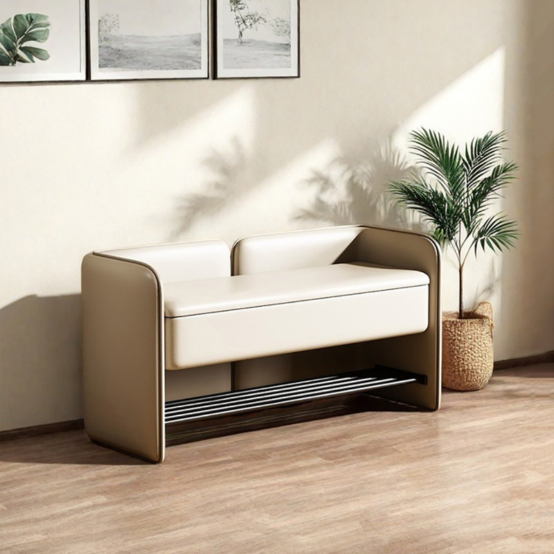 Tabouret de rangement pour chaussures 39,4 po, Beige
