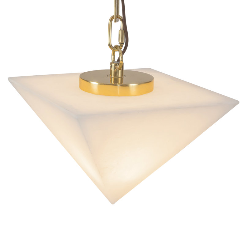 Mineral 5-Light Brass dimmable LED Chandelier, Brass, Alabaster