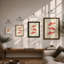 Three Goldfish Study Japandi - Framed Print-1105795316-1105795315
