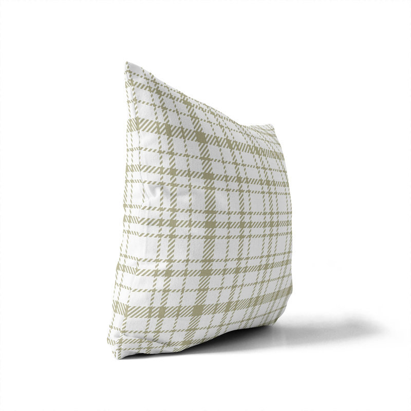 Coussin extérieur Christopher's, H 18 po x l 18 po, Tissu écossais taupe 9