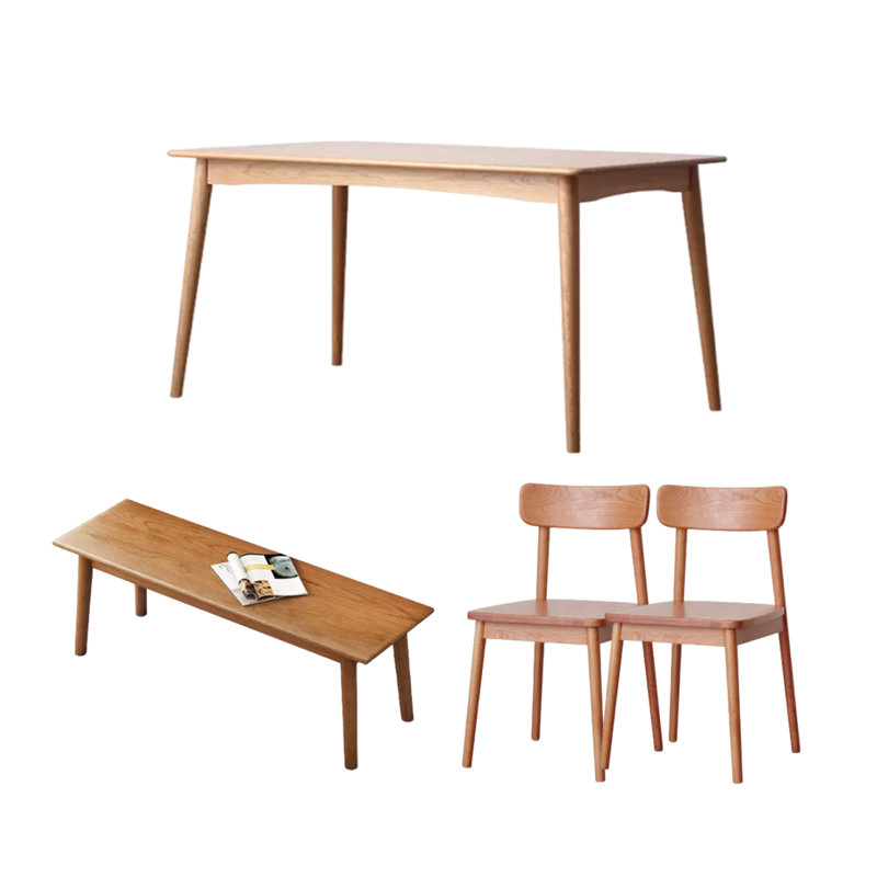 Table rectangulaire en bois massif domestique simple, 4