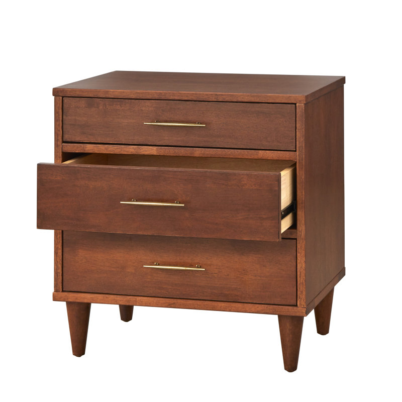 Afrida 3 Drawer Nightstand, Oak