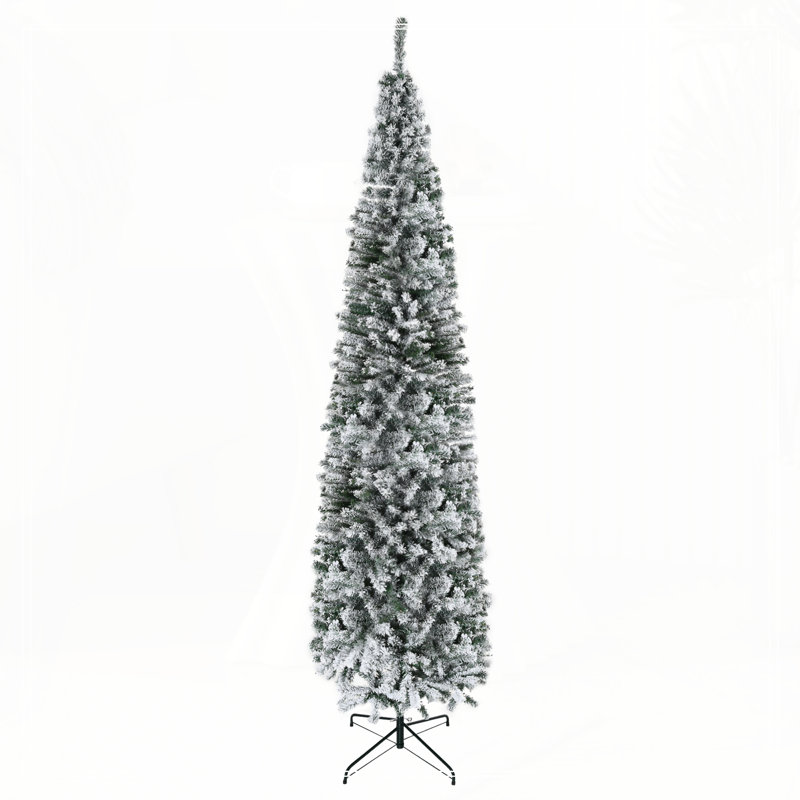 Arbre de Noël artificiel mince enneigé 5 pi de hauteur, H 7,4 po