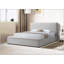 Très grand lit Boxter en lin beige avec rangement spacieux sous le lit, sans sommier tapissier, durable et élégant-571735097