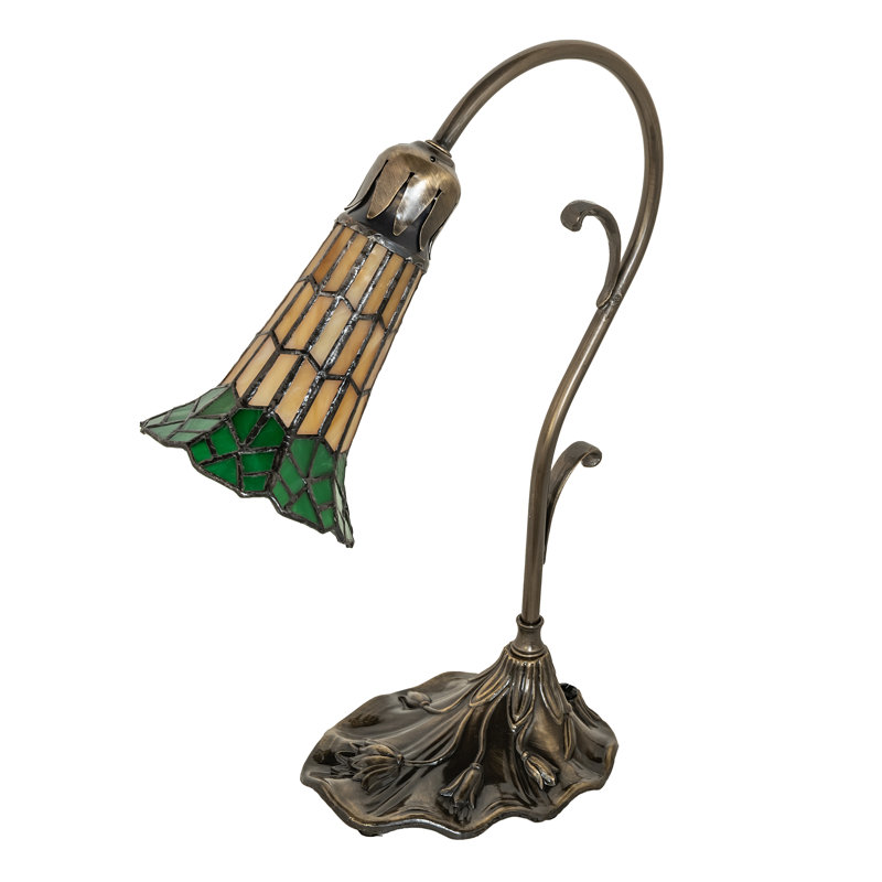 Aveley Arched Table Lamp, Amber/Green