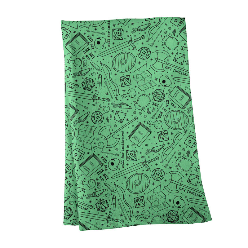 Mcguigan Tea Towel Kitchen Towel, Chartreuse/Black, Poly Twill