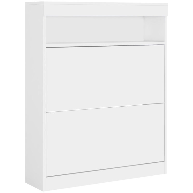 16 Pair Flip Down Shoe Storage, White