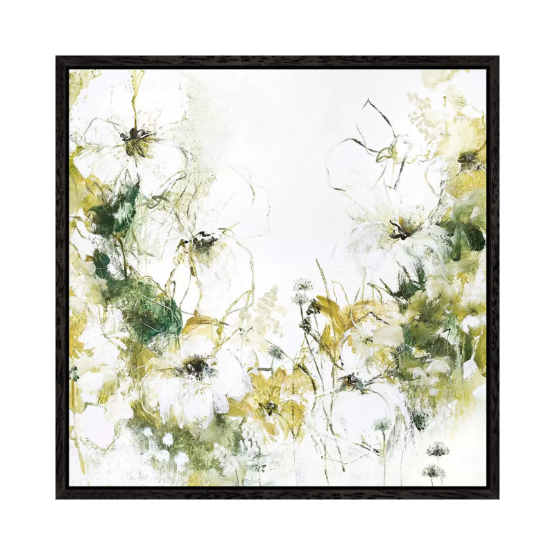Flower Blush III 1 Piece Painting on Canvas, 45.72cm H x 45.72cm W x 3.81cm D, Black Framed