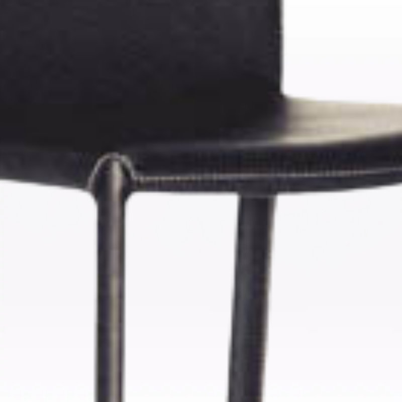 Chaise d'appoint en similicuir noir en acier robuste, H 32,30 po x l 18,10 po x P 18,10 po, Noir