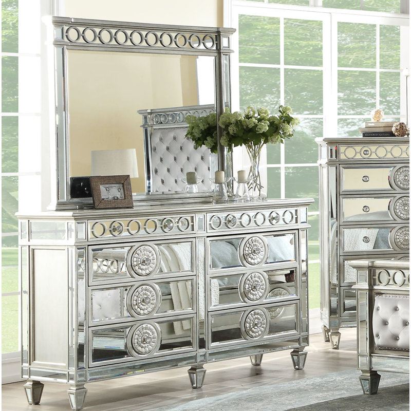 Commode double 8 tiroirs avec miroir Montana