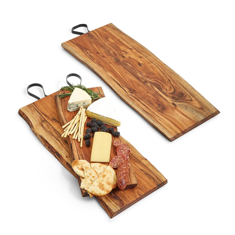 Set Of 3 Serving Boards With Iron Handle