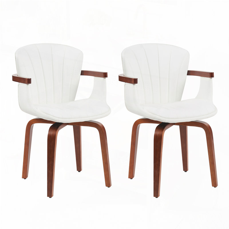 Chaises de salle à manger pivotantes, Blanc