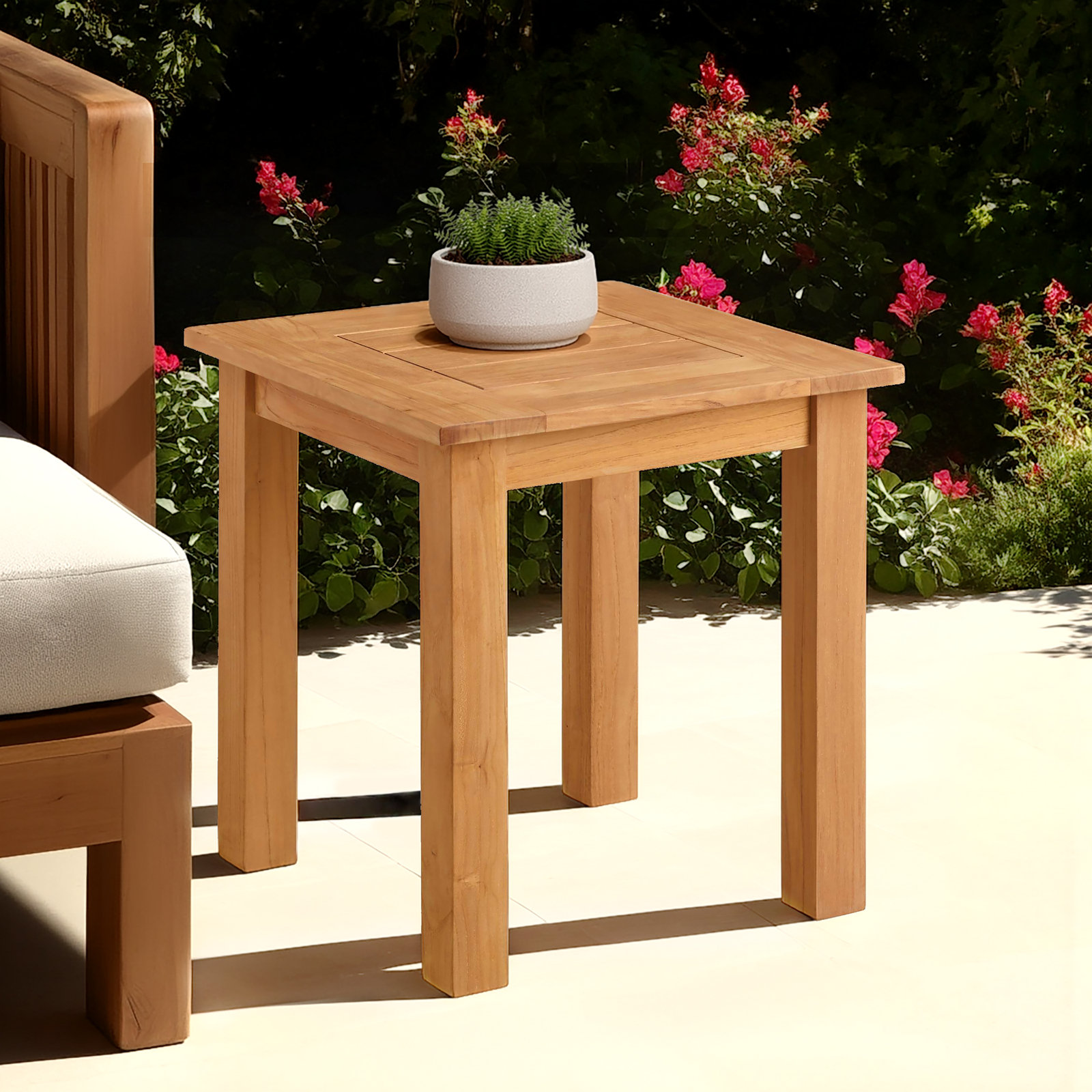 Echols 20" Teak Patio Side Table