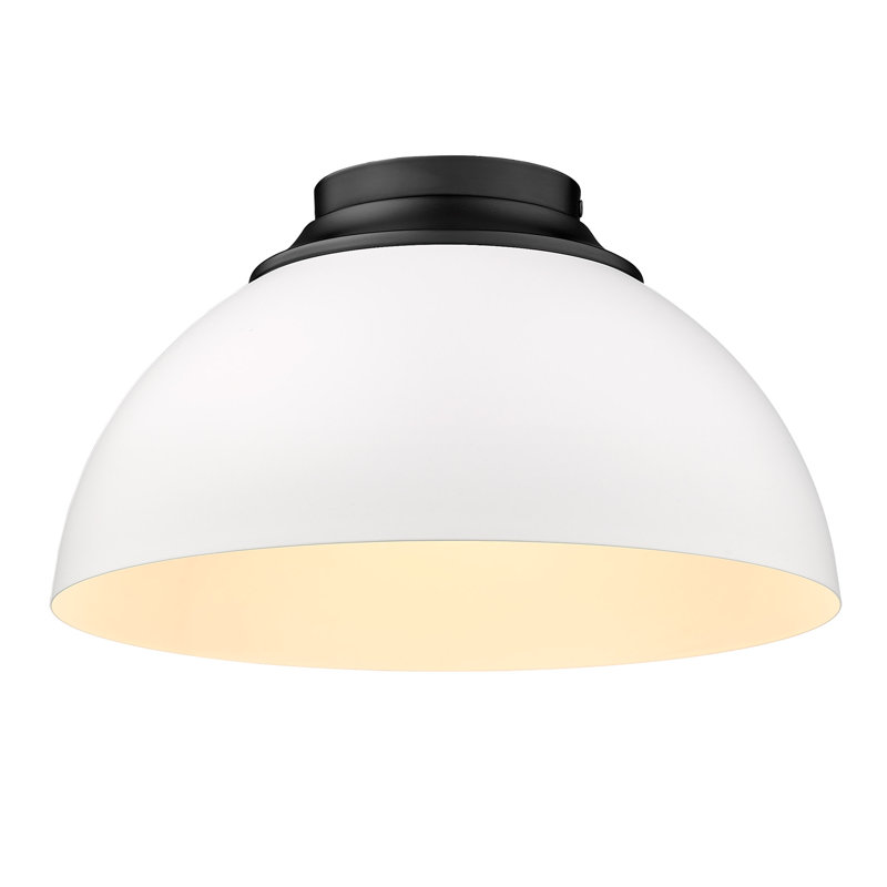 Ringwood Steel Flush Mount, Matte White, Matte Black