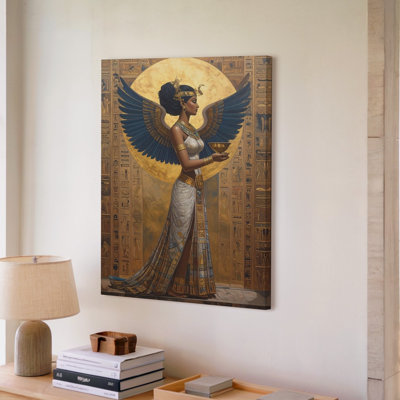 A Regal Woman Stands In A Pool Of Still Dark Water Her Reflection Faintly Visible Below Canvas Wall Art Premium Quality Ready To Hang