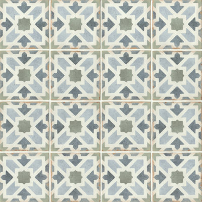 Carreau en céramique à motif de plancher 5 po x 5 po Casablanca