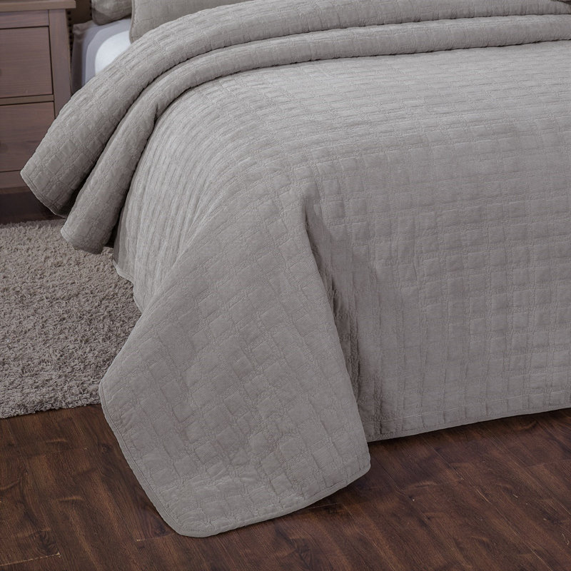 Corduroy Sherpa Polyester Percale Coverlet, Queen Coverlet + 2 Shams