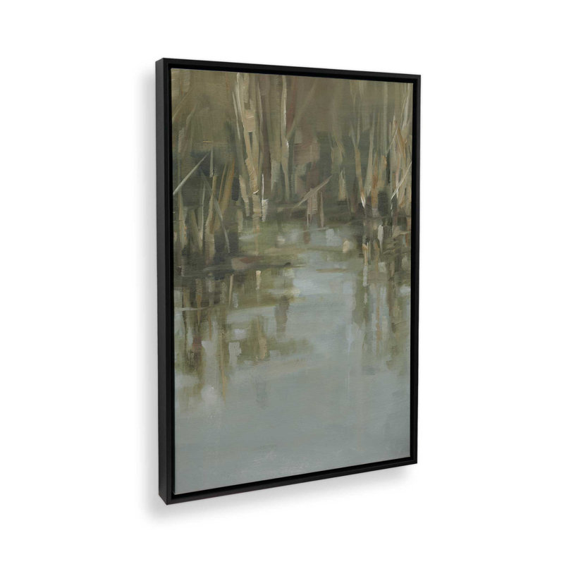 «Autumn Reeds II» par Ethan Harper, reproduction d'art, H 24 po x l 18 po, Floater Framed Print without Mat Canvas, Black