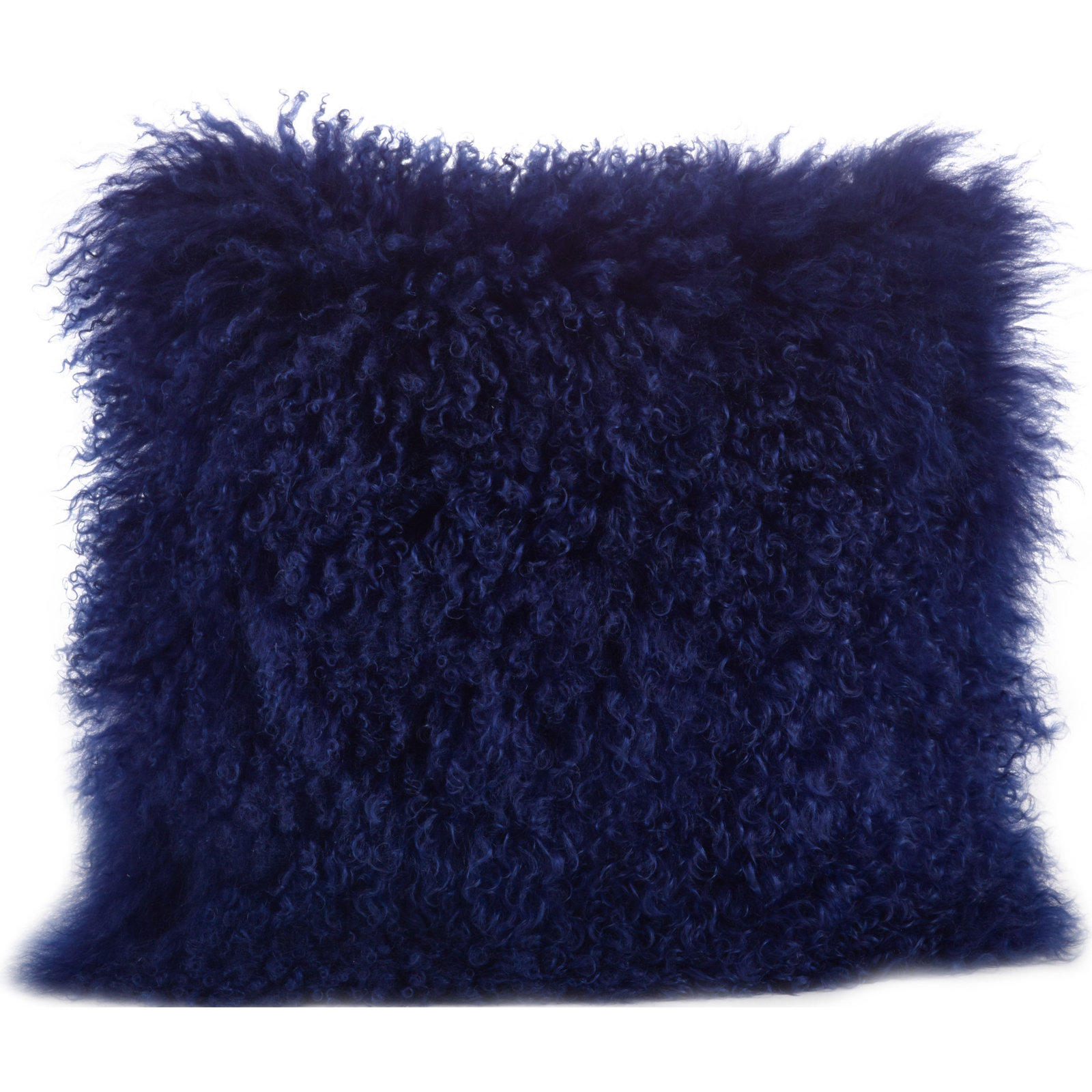 Iyana Wool Throw Pillow, Cobalt Blue, Square 20"