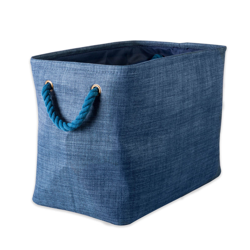 Bac en tissu panaché Aona, H 12 po x l 10 po x P 16 po crème, Noir