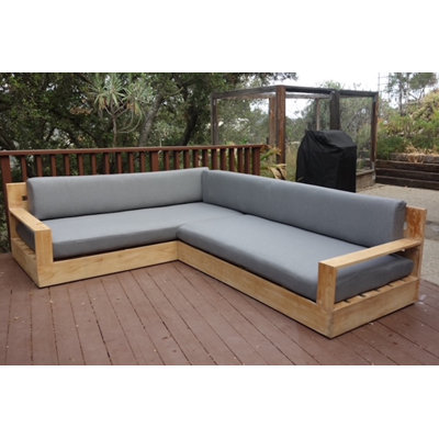 Aulbree 92'' Wide Patio Sectional with Cushions