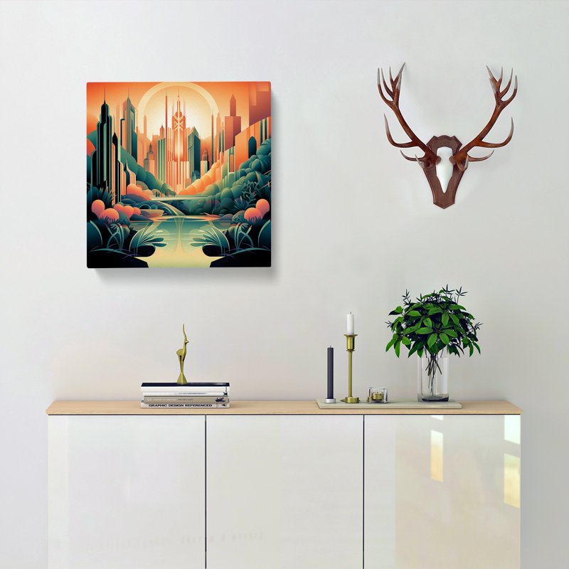 Landscape Art Deco No.5 - Wrapped Canvas