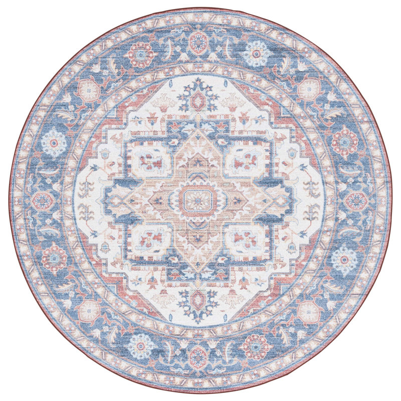 Sasho Performance Machine Washable Oriental Rug, Round 6'