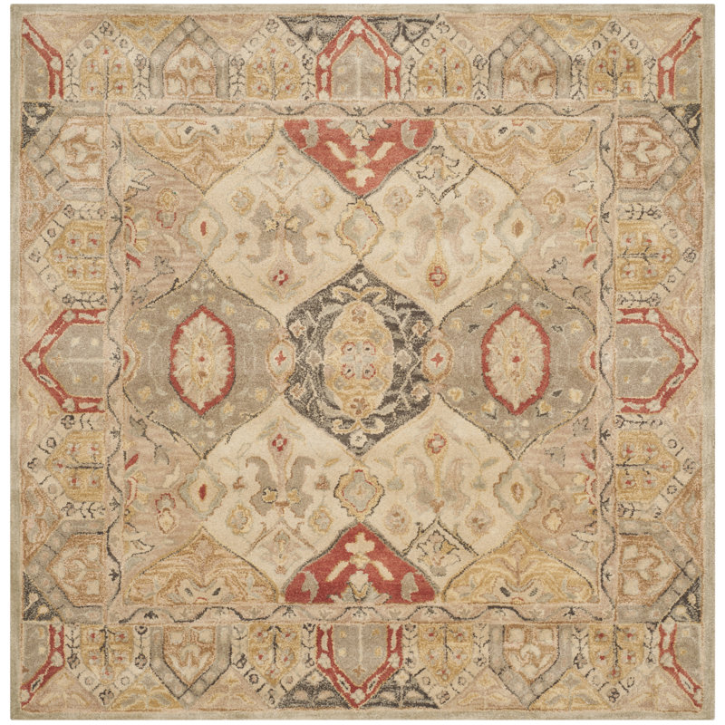 Tapis oriental en laine touffeté à la main Antiquity, Carré 6 pi