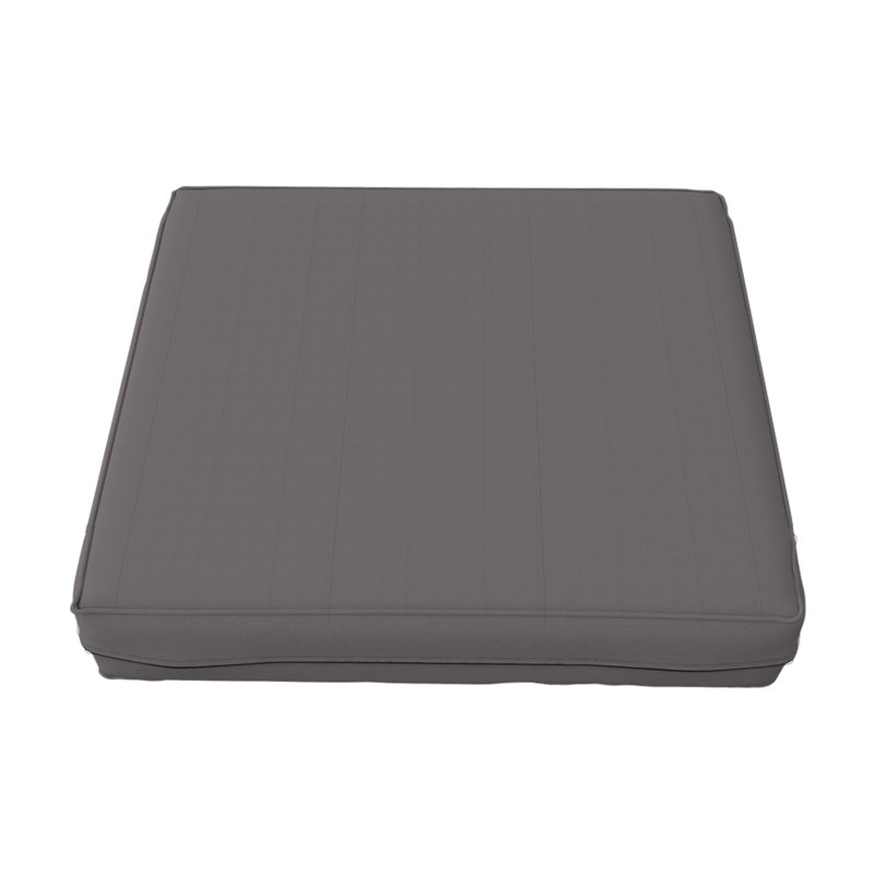 Housse carrée pour coussin de patio imperméable, Polyester gris, H 16 po x l 16 po x P 4 po