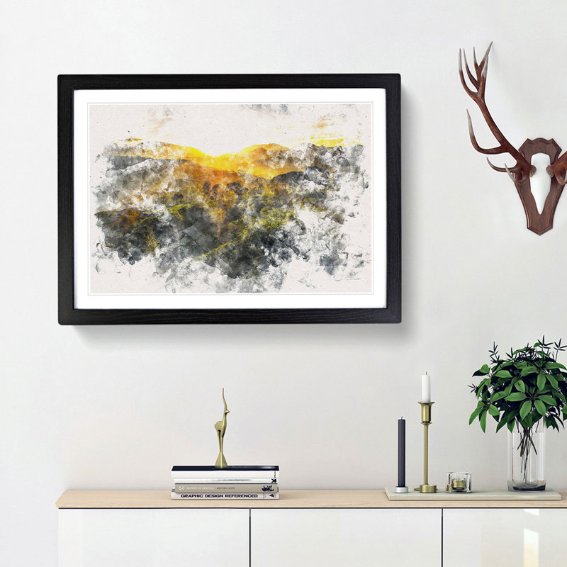 Sunlight over the Countryside - Picture Frame Graphic Art Print, Black Framed, 33cm H x 45cm W x 2cm D