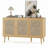 Sideboard Buffet Cabinet with 3 Rattan Doors,Modern Kitchen Storage Console Cabinet for Entryway Living Room (Small,Natural)-46512582-59821203