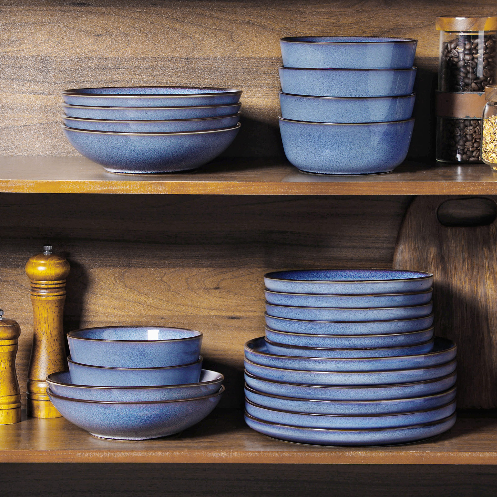 Marienne Ceramic Dinnerware Set, Blue