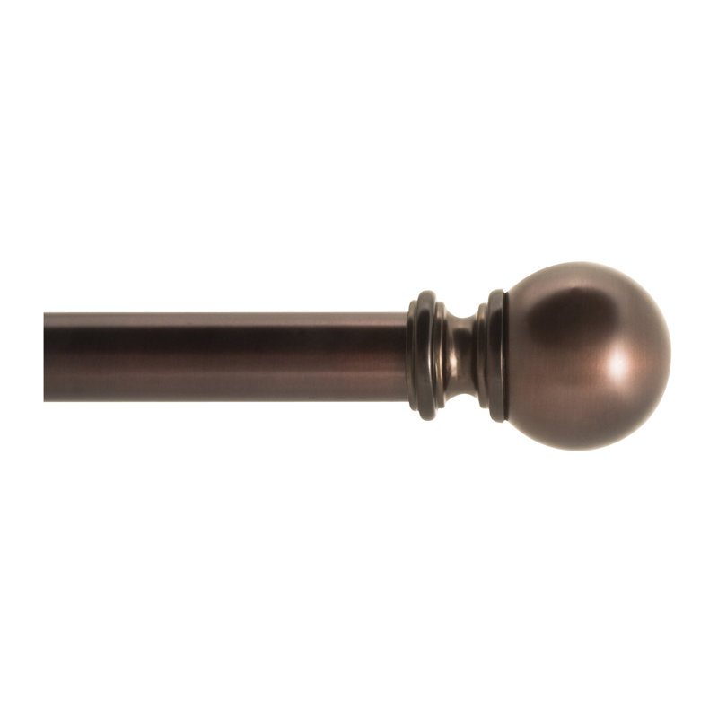Tringle à rideau simple réglable en bronze huilé de 48 po de largeur Jeffords, De 72 po à 144 po