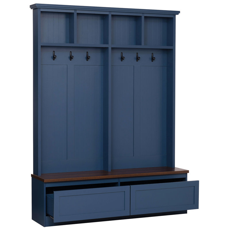 Hall Tree 56'' Wide With Bench And Open Storage