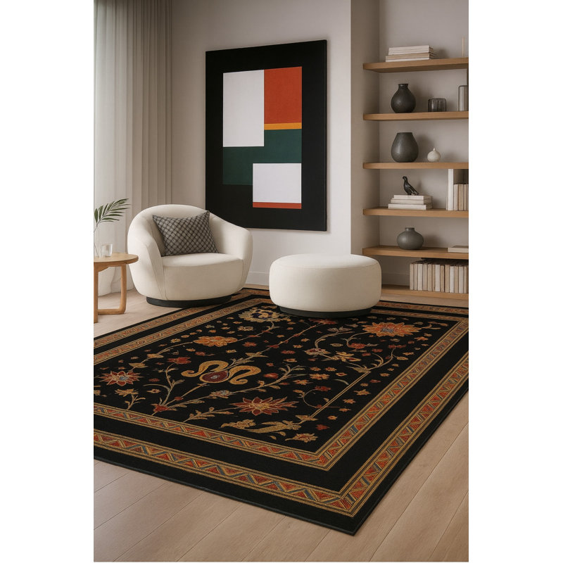 Tapis gris tissé traditionnel Mosso, 2' x 2'11"