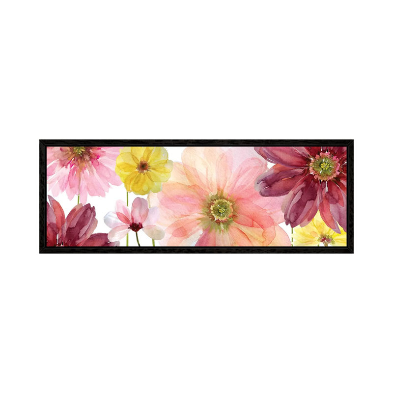 Pop Of Pink II by Carol Robinson - Panoramic Painting on Canvas, 121.92 cm H x 40.64 cm W, Black Framed