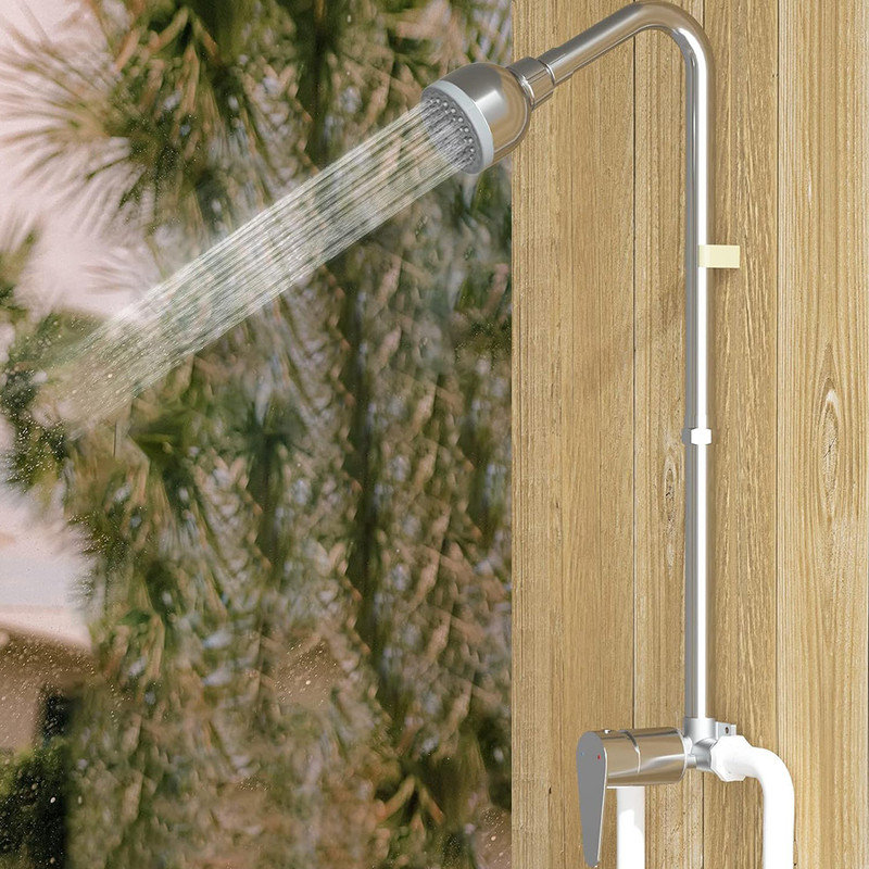 Trazla Stainless Steel Wall Mounted Outdoor Shower and Footwash Spout
