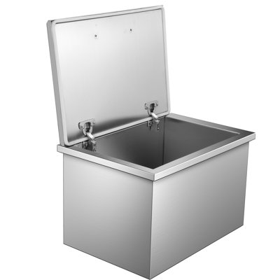 Glacière encastrée de 20 po L x 14 po l x 13 po H pour cuisine extérieure et terrasse, couvercle à charnière verrouillable et bouchon de vidange, idéale pour le vin, la bière et les boissons.