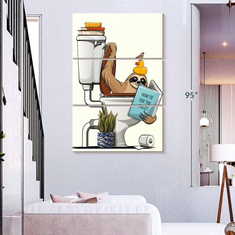 Ketti Sloth In The Toilet, 74" H x 48" W