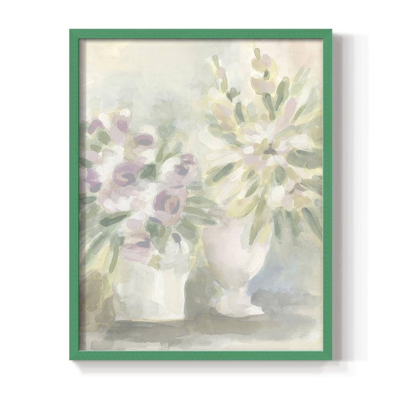 «Faded Floral Fresco II», H 11 po x l 9 po, Vert