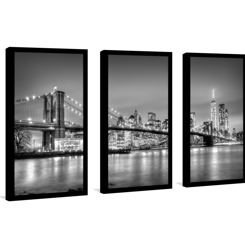 New York - Ensemble de 3 reproductions de photos sur acrylique, H 25,5 po x l 40,5 po x P 1 po
