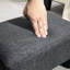 Repose-pieds gris anthracite recouvert de lin, petit pour tous les décors intérieurs, repose-pieds confortable, tissu, option de salon