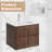  24" Wall Mounted Single Bathroom Vanity With Ceramic Sink Top And Faucet, Floating Cabinet With 2 Soft-Close Drawers-160329734-160329733