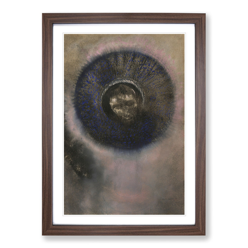 Head Within an Aureole by Odilon Redon - Picture Frame Painting, Walnut Framed, 48cm H x 36cm W x 2cm D