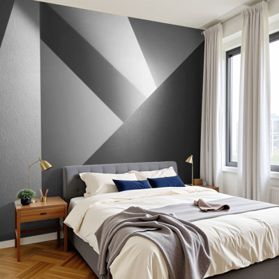 Papier peint adhésif minimaliste 3D à contraste élevé avec des peintures murales dégradées subtiles H 100 po x l 144 po papier mural amovible en PVC auto-adhésif pour chambre à coucher, bureau à domicile