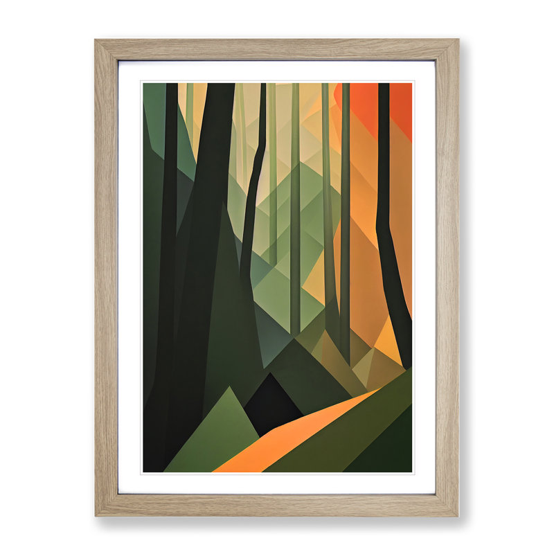Artistic Forest No.1 Abstract - Single Picture Frame Print, 64cm H x 46cm W x 2cm D, Oak Framed