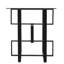 Table d'appoint à base géométrique en métal avec plateau en verre noir et carré pour la maison
