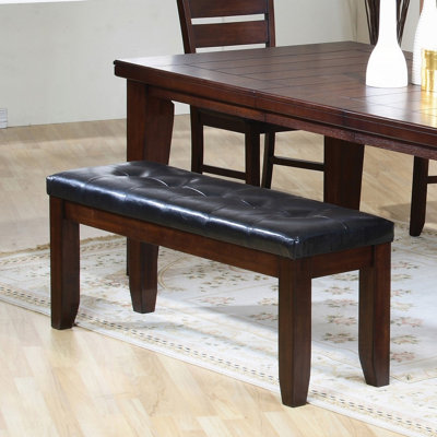 Banc ACME Urbana, cuir synthétique noir et cerisier